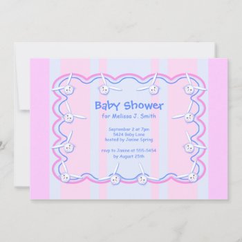 Little Bunny Heads Baby Shower Invitation by xfinity7 at Zazzle
