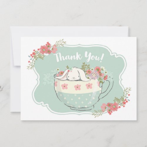 Little Bunny in a Teacup Thank You Card