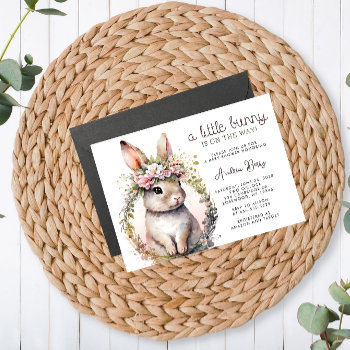 Little Bunny Is On The Way Baby Shower Invitation by lilanab2 at Zazzle