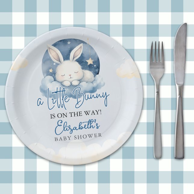 Little Bunny is on the way Baby Shower  Paper Plates (Creator Uploaded)