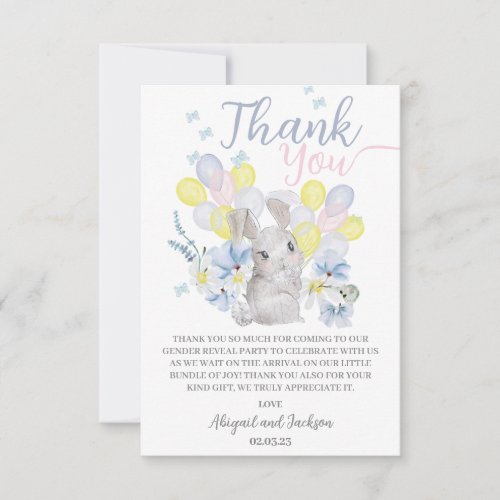 Little bunny is on the way thank you card