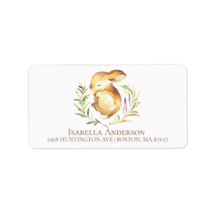 Little Bunny Neutral Baby Shower Address Label