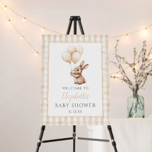 Little Bunny Neutral Baby Shower Welcome Sign