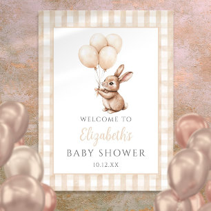 Little Bunny Neutral Baby Shower Welcome Sign