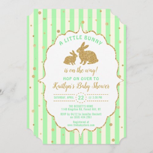 Little Bunny Neutral Easter Baby Shower Invitation