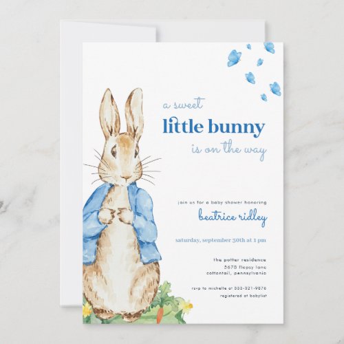Little Bunny Peter Rabbit Baby Shower Invitation