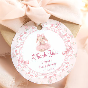Little Bunny Pink Baby Shower Thank you Favor Tags
