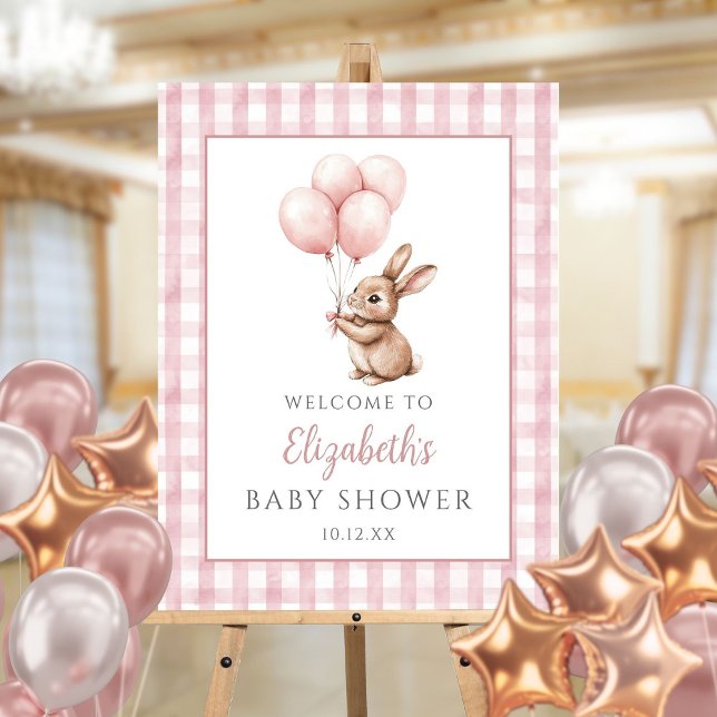 Little Bunny Pink Baby Shower Welcome Sign (Little Bunny Pink Baby Shower Welcome Sign)