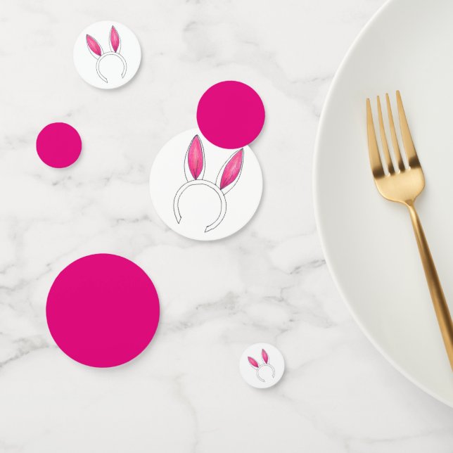 Little Bunny Pink Rabbit Ears New Baby Shower Confetti (Group)
