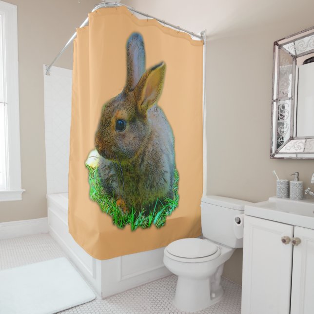 Little Bunny Shower Curtain (In Situ)