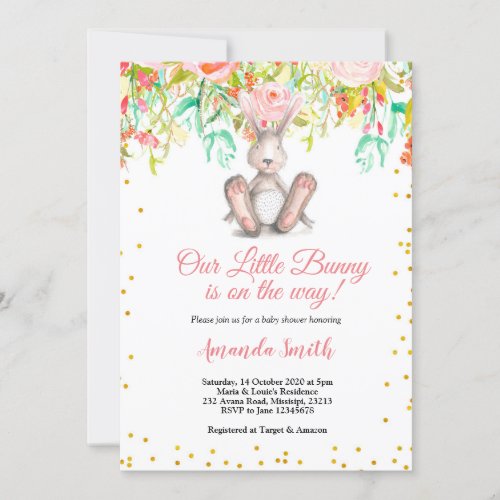 Little Bunny Spring Baby Shower Invitation