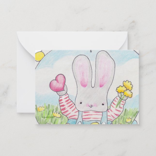 little bunny valentine note card (Front)