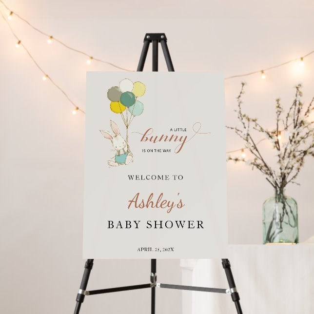 Little Bunny Welcome Baby Shower  Foam Board (In Situ (Stand))