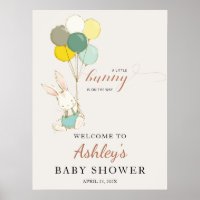 Little Bunny Welcome Baby Shower Poster