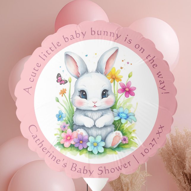 Little Bunny Wildflower Garden Easter Baby Shower Balloon (Creator Uploaded)