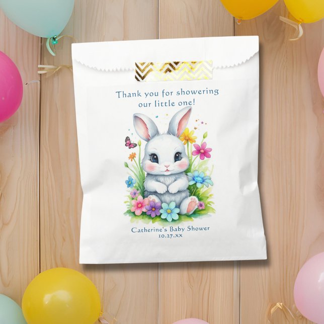 Little Bunny Wildflower Garden Easter Baby Shower Favor Bag (Creator Uploaded)