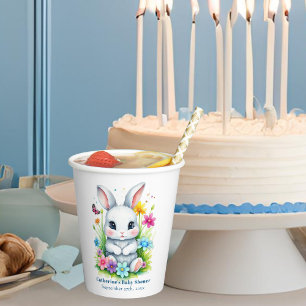 Little Bunny Wildflower Garden Easter Baby Shower Paper Cups