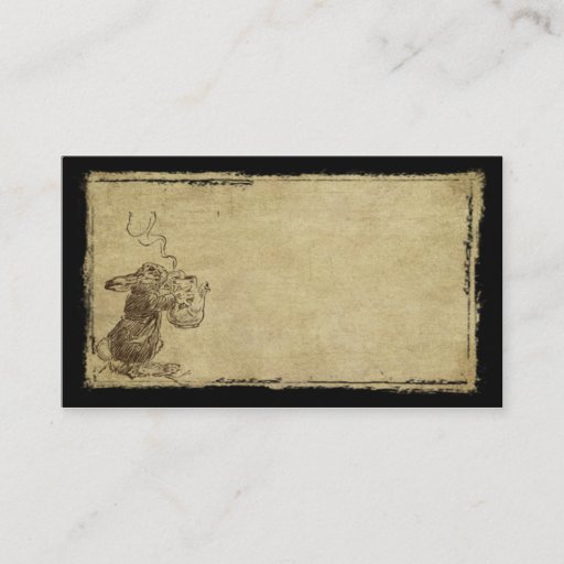 Customizable Little Bunny With Teapot- Prim Biz Cards Business Card Template