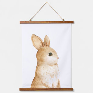 Little Bunny Woodland Nursery Decor Hanging Tapestry