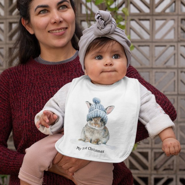Little Bunny's First Christmas, custom Baby Bib (Creator Uploaded)