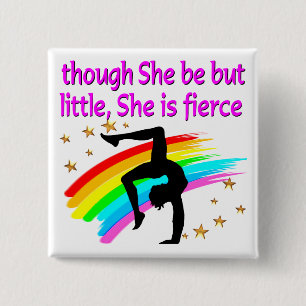 LITTLE BUT FIERCE GYMNAST PINBACK BUTTON