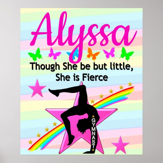 LITTLE BUT FIERCE GYMNASTICS GIRL DESIGN POSTER (Front)