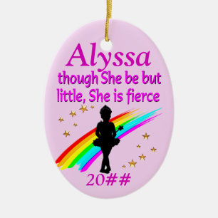 LITTLE BUT FIERCE PERSONALIZED BALLERINA ORNAMENT