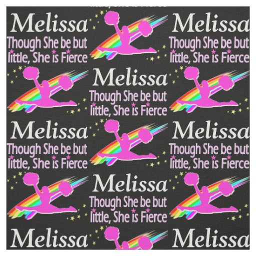 LITTLE BUT FIERCE PERSONALIZED CHEERLEADER FABRIC