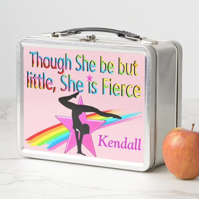 LITTLE BUT FIERCE PERSONALIZED GYMNAST LUNCHBOX (In Situ)