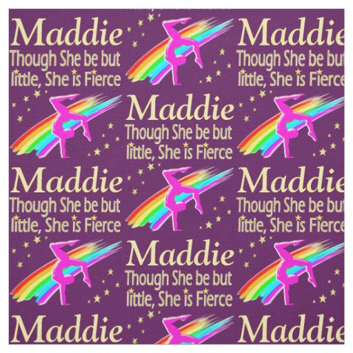 LITTLE BUT FIERCE PERSONALIZED GYMNASTICS FABRIC