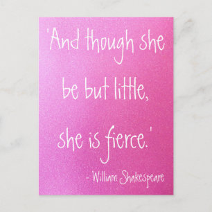 Little but Fierce Shakespeare Quote Postcard
