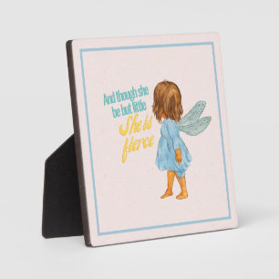 Little But Fierce Sweet Brown Skin Fairy Tabletop Plaque