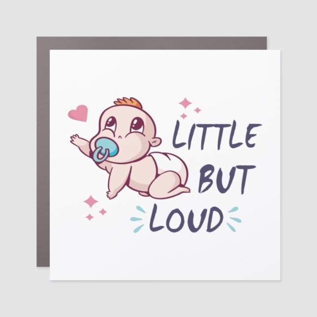 Little but loud square sticker car magnet (Front)