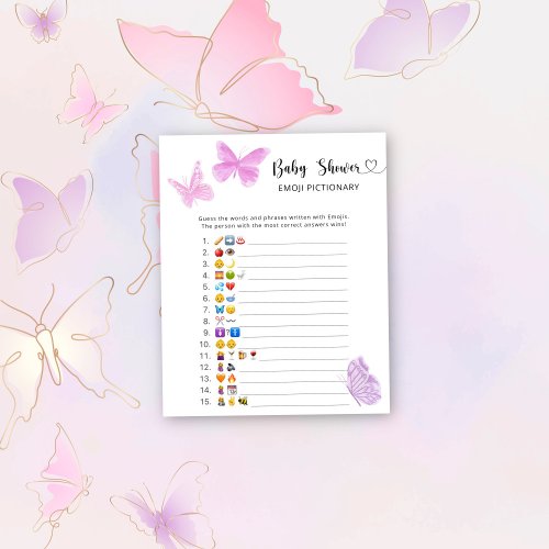 Little Butterflies _ baby shower emoji pictionary