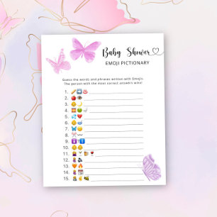 Little Butterflies - baby shower emoji pictionary