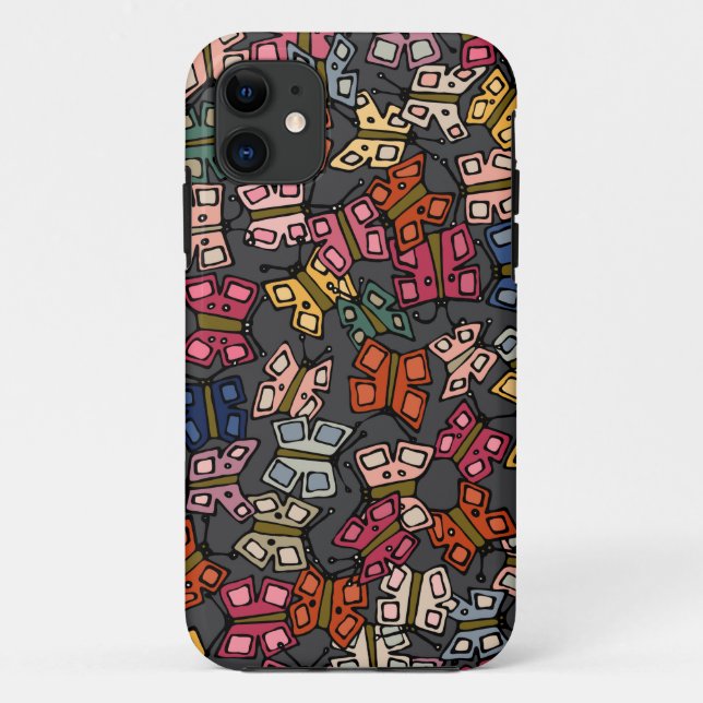 little butterflies charcoal Case-Mate iPhone case (Back)