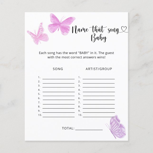 Little Butterflies - Name that Baby Song (Front)