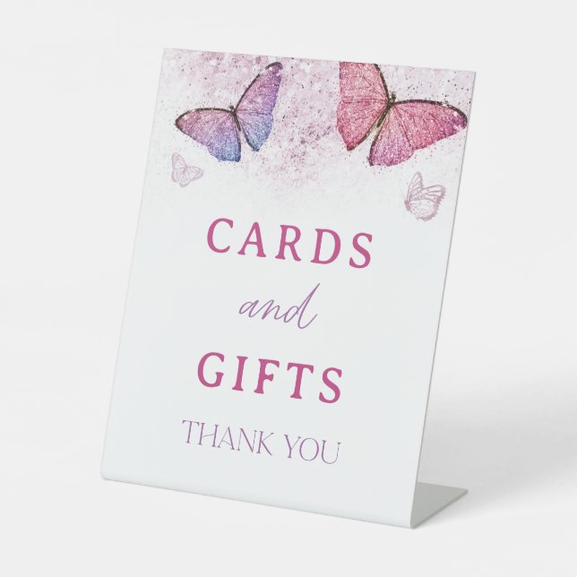 Little Butterfly 1st Birthday Cards and Gifts Sign (Front)