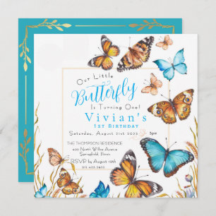 Little Butterfly 1st Birthday Invitation