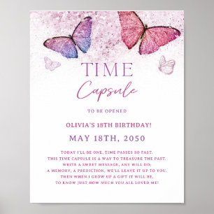 Little Butterfly 1st Birthday Time Capsule Sign