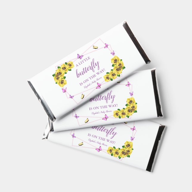 Little Butterfly Baby Shower Hershey Bar Favors (Front)