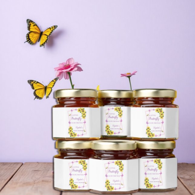 Little Butterfly Baby Shower Honey Jar Favors (Creator Uploaded)