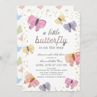 Little Butterfly Baby Shower Invitation