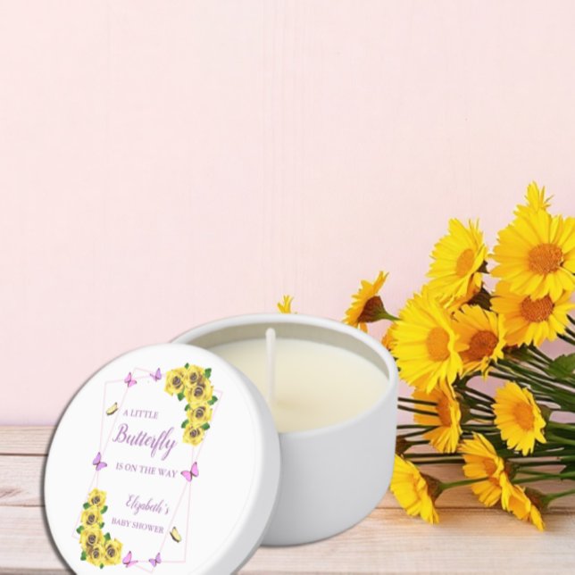 Little Butterfly Baby Shower Mini Candle Favors (Creator Uploaded)