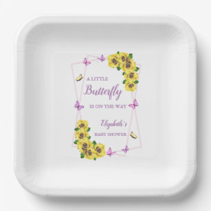 Little Butterfly Baby Shower Paper Plates