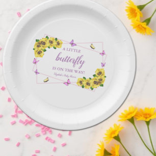 Little Butterfly Baby Shower Paper Plates