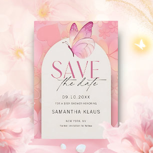 Little Butterfly Baby Shower Save the Date Invitation
