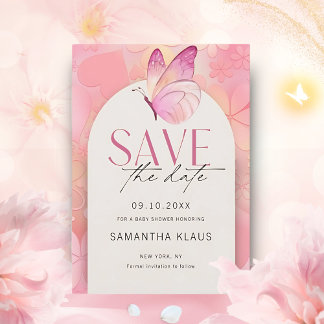 Little Butterfly Baby Shower Save the Date Invitation