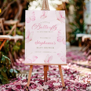 Little Butterfly Baby Shower Welcome Sign