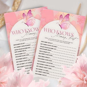 Little Butterfly Baby Shower Who knows Mommy Best